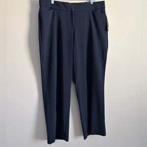 Kim Rogers Woman Curvy Straight Leg Navy Pants 18W Short NWT